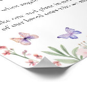 Watercolor Vlinders Ter Nagedachtenis Poster (Hoek)