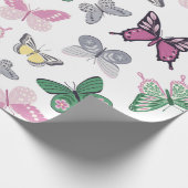 Watercolor Vlindertuin Patroon Cadeaupapier (Hoek)