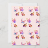 Watercolor Vlindervlind Baby Meisje Shower Kaart (Achterkant)