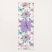 Watercolor Vlinderweide & Bloem Monogram Yogamat (Achterkant)