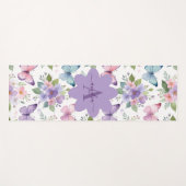 Watercolor Vlinderweide & Bloem Monogram Yogamat (Voorkant (horizontaal))