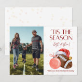 Watercolor Voetbal Seizoen Kerstkaart (Voorkant / Achterkant)