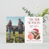 Watercolor Voetbal Seizoen Kerstkaart (Staand voorkant)