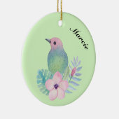 Watercolor vogel en bloem keramisch ornament (Rechts)