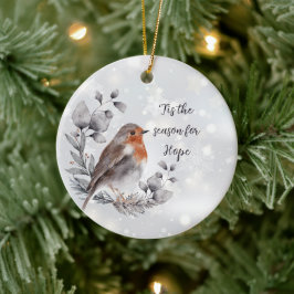 Watercolor vogel en sneeuw aangepaste vakantie keramisch ornament