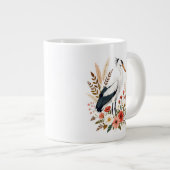Watercolor vogel grote koffiekop (Voorkant rechts)