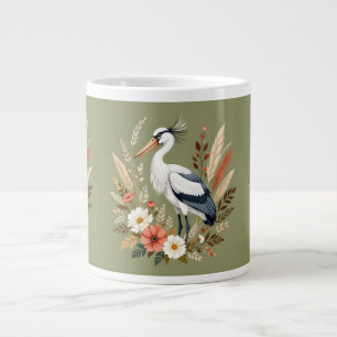 Watercolor vogel grote koffiekop