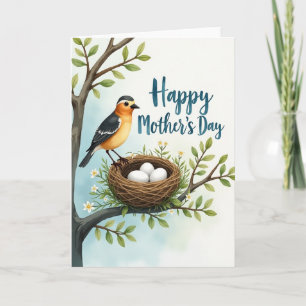 Watercolor Vogel Nest Kaart