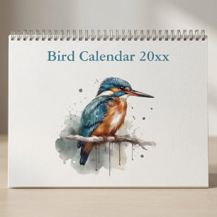 Watercolor Vogelcollectie, op maat Kalender