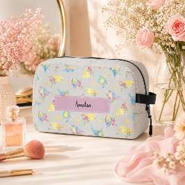 Watercolor Vogels en Bloemen Patroon handgetekend Toilettasje