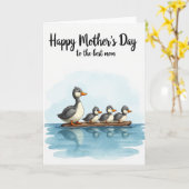 Watercolor Vogels Moederdag Kaart (Gele Bloem)