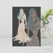 Watercolor Vogue Couture Modeshow Kaart (Staand voorkant)