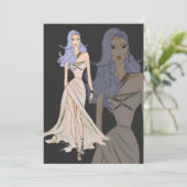 Watercolor Vogue Couture Modeshow Kaart (Staand voorkant)