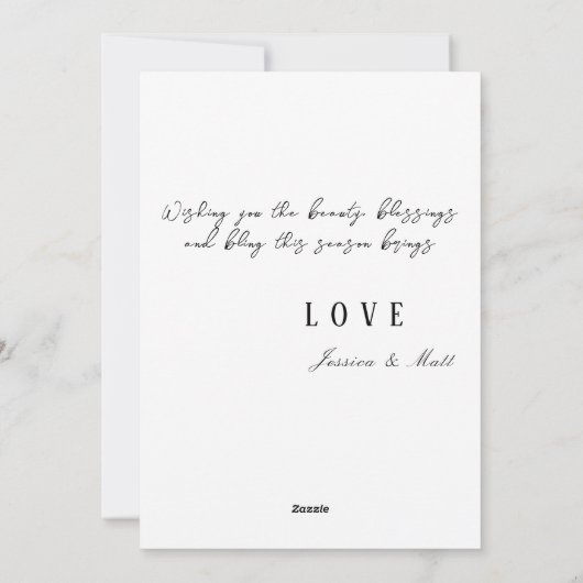 Watercolor Vogue Modemodel Kerstmis Feestdagenkaart (Achterkant)