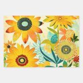 Watercolor Volkskunst Bloemen Verjaardag Inpakpapier Vel (Voorkant)