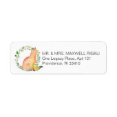 Watercolor Vos Kerst Terug Adres Labels (Voorkant)