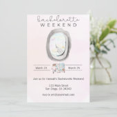 Watercolor vrijgezellenweekend kaart (Staand voorkant)