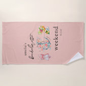 Watercolor vrijgezellenweekend strandlaken (Voorkant)