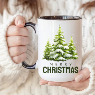 Watercolor vrolijk kerstfeest mok cadeau voor moed