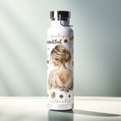 Watercolor Vrouw Met Blond Haar Boho Affirmatie Waterfles