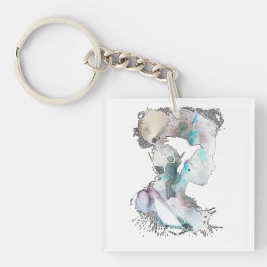 Watercolor Vrouw Sleutelhanger (voorkant)