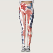 Watercolor Vuurwerk 4 juli Leggings (Voorkant)