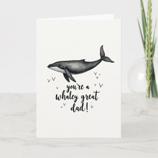 Watercolor Wal Vaderdag Kaart (Voorkant)