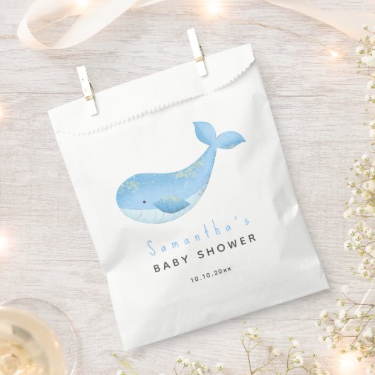 Watercolor walvis babyshower bedankzakje (Geknipt)