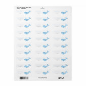 Watercolor walvis babyshower etiket (Full Sheet)