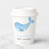 Watercolor walvis babyshower papieren bekers (Voorkant)