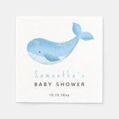 Watercolor walvis babyshower servet (Voorkant)
