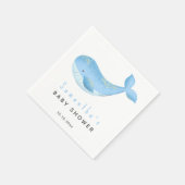 Watercolor walvis babyshower servet (Hoek)