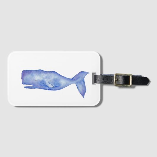 Watercolor Walvis Bagage Label (Voorkant (horizontaal))