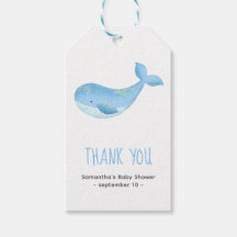 Watercolor walvis - bedankt babyshower