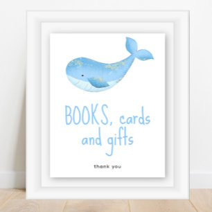Watercolor walvis - Boeken kaarten en cadeaus Poster