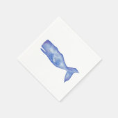 Watercolor walvis cocktail servetten (Hoek)