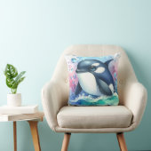 Watercolor Walvis Kussen (Stoel)