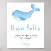 Watercolor walvis - Luierloterij spel Poster (Voorkant)