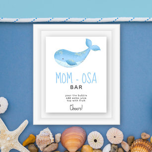 Watercolor walvis - mama-osa bar poster