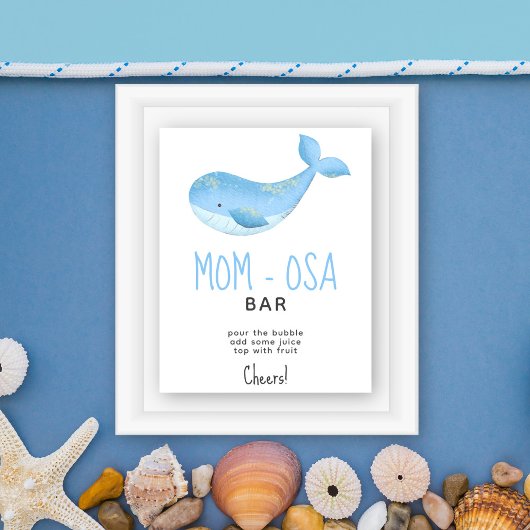 Watercolor walvis - mama-osa bar poster
