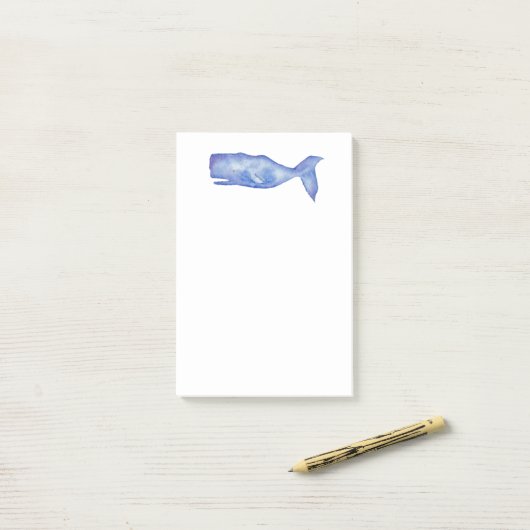 Watercolor Walvis Post-it® Notes (Op bureau)