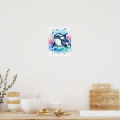 Watercolor Walvis Poster (Keuken)