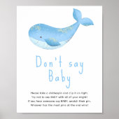 Watercolor walvis - zeg niet baby poster (Voorkant)