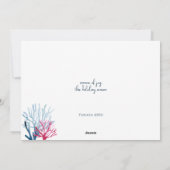 Watercolor Walvishaak Plat Kerstkaart (Achterkant)