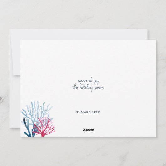 Watercolor Walvishaak Plat Kerstkaart (Achterkant)