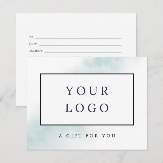 Watercolor Wash | Blauwe cadeaubon (Voorkant / Achterkant)
