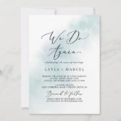Watercolor Wash | Blauwe We Do Again Brunch Kaart (Voorkant)