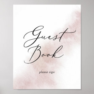 Watercolor Wash   Blush gastboek teken Poster