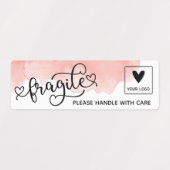 Watercolor Wash Cute Fragile Business Logo Labels (Design 2)