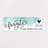 Watercolor Wash Cute Fragile Business Logo Labels (Design 1)